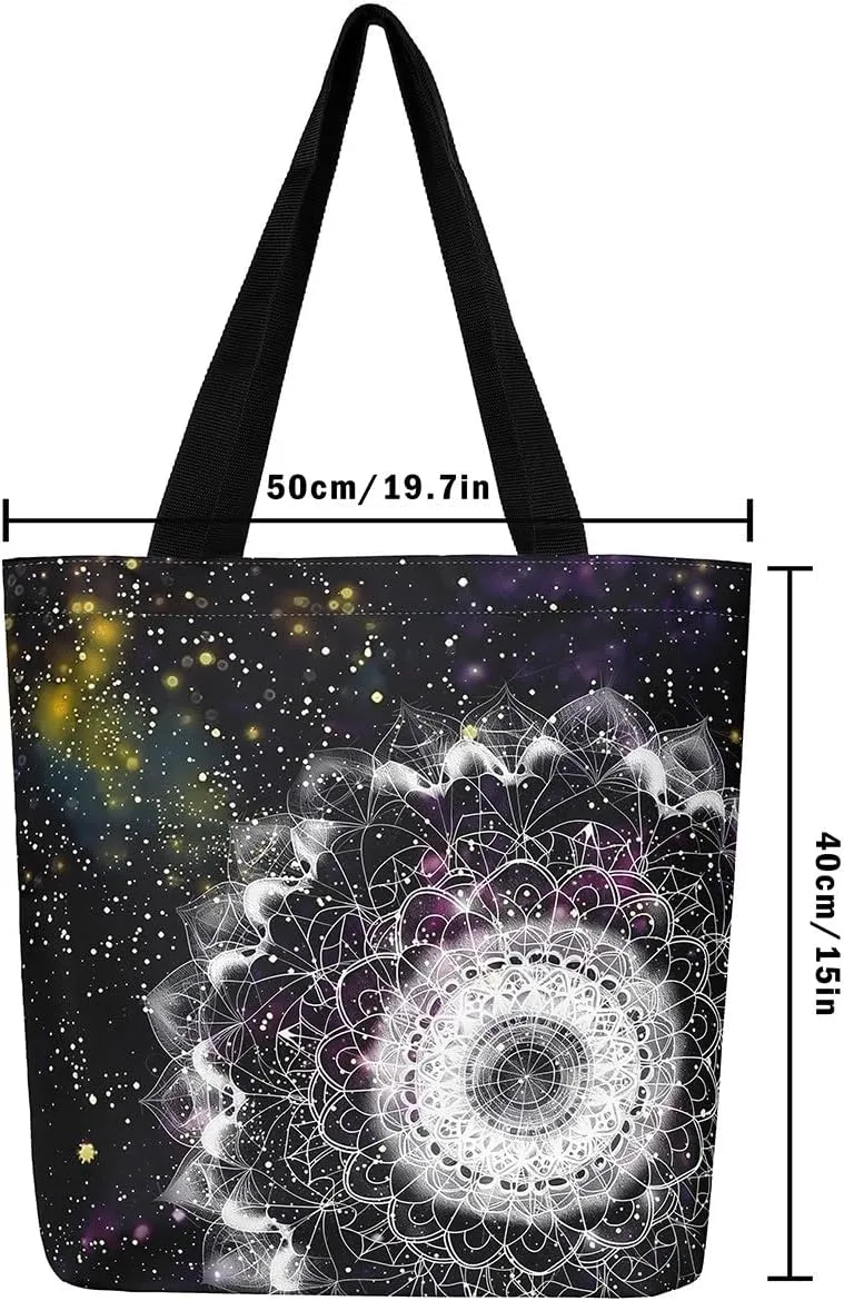 Yellow and White Nautical Canvas Tote Bag,Farmhouse Anchor Tote Bag,Stars Stripes Geometric Shopping Grocery Bags
