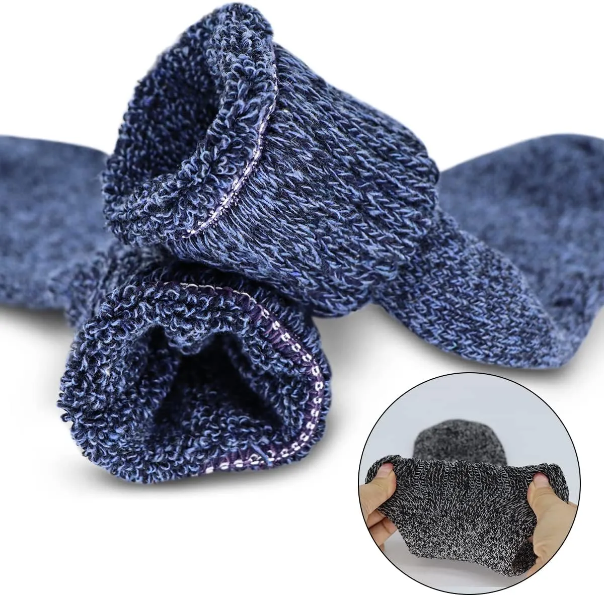 YQHMT 3Pack Mens Super Thick Wool Warm Socks Gifts Soft Casual Knit Winter Crew Socks Stocking Stuffers, Christmas Gift