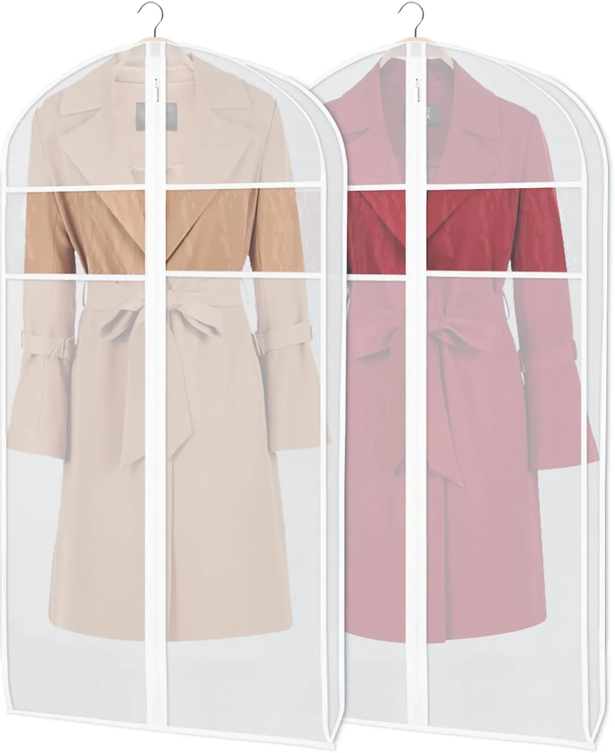 Zilink Clear Suit Coat Bags for Storage 50-inch Dress Bags for Hanging Clothes with 3" Gusset Suit Cover Bag for Coat, Dress Closet Storage