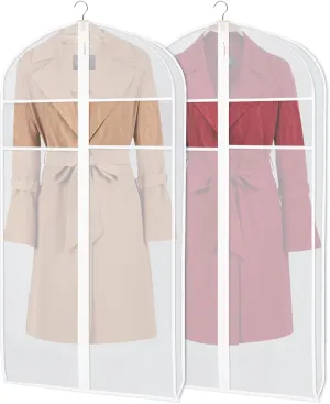 Zilink Clear Suit Coat Bags for Storage 50-inch Dress Bags for Hanging Clothes with 3" Gusset Suit Cover Bag for Coat, Dress Closet Storage